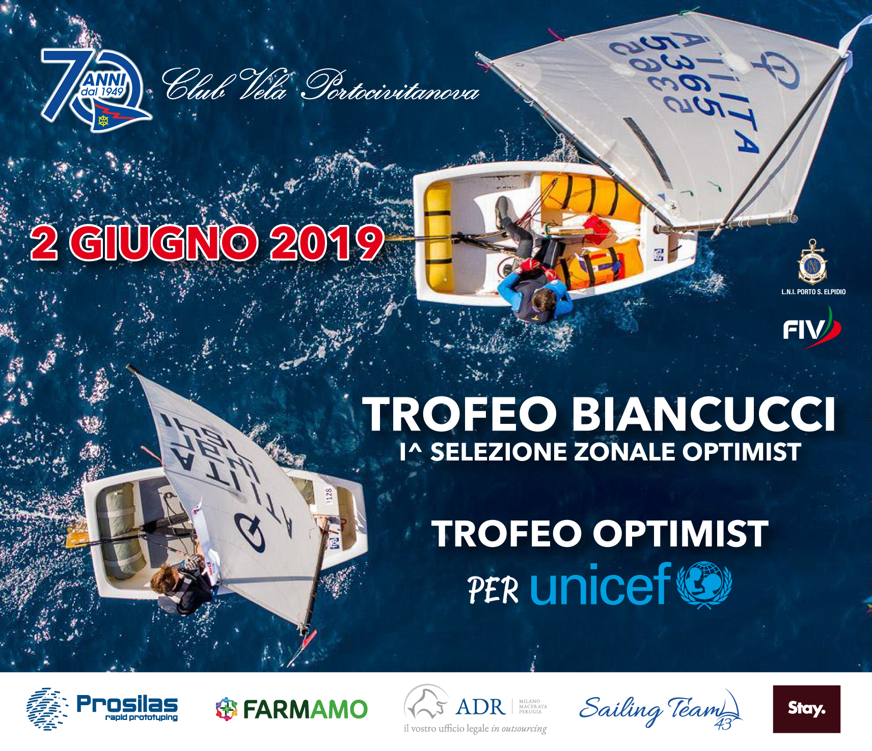 2 giugno – Trofeo Biancucci 1^ SELEZIONE ZONALE OPTIMIST e 2^ prova Campionato zonale