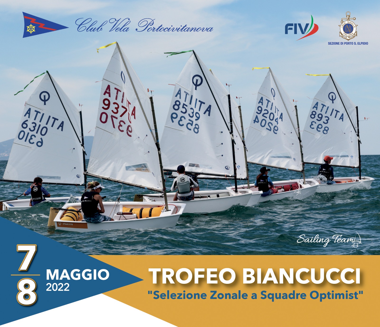 7 / 8 maggio 2022 – “TROFEO BIANCUCCI” – Selezione zonale a squadre classe optimist